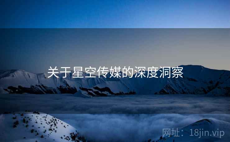 关于星空传媒的深度洞察  第2张 关于星空传媒的深度洞察  第2张