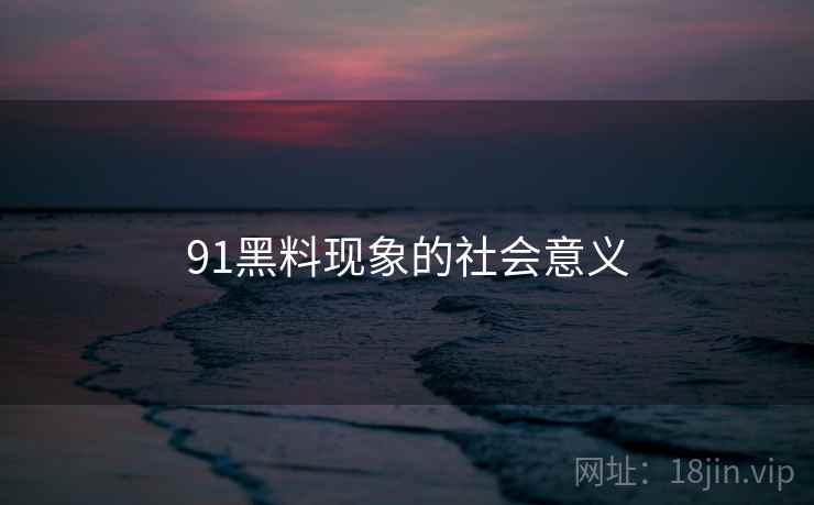 91黑料现象的社会意义  第1张 91黑料现象的社会意义  第1张